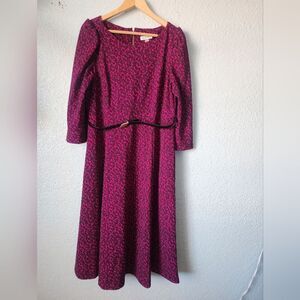 Calvin Klein Fuchsia and Black Long Sleeve Dress